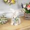 8" Plush Rabbit with Floral Bow Easter Figurine